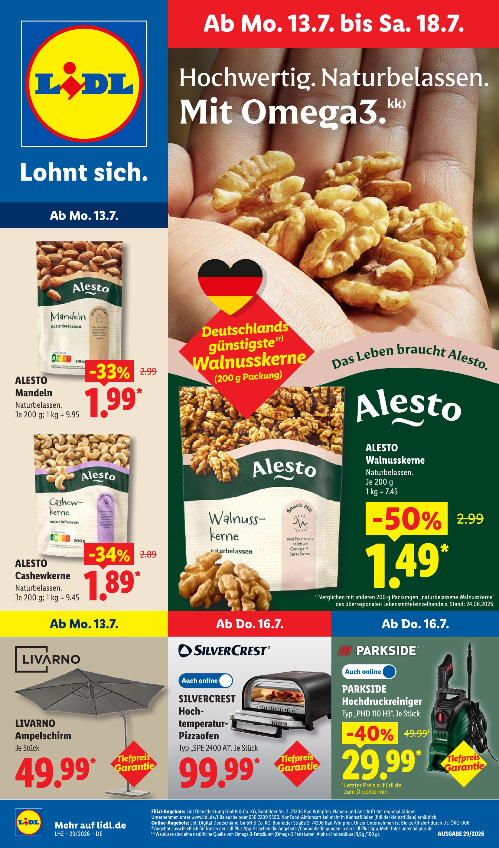 Aktueller Lidl Discounter Prospekt in Eningen und Umgebung, "LIDL LOHNT SICH" mit 72 Seiten, 13.07.2026 - 18.07.2026